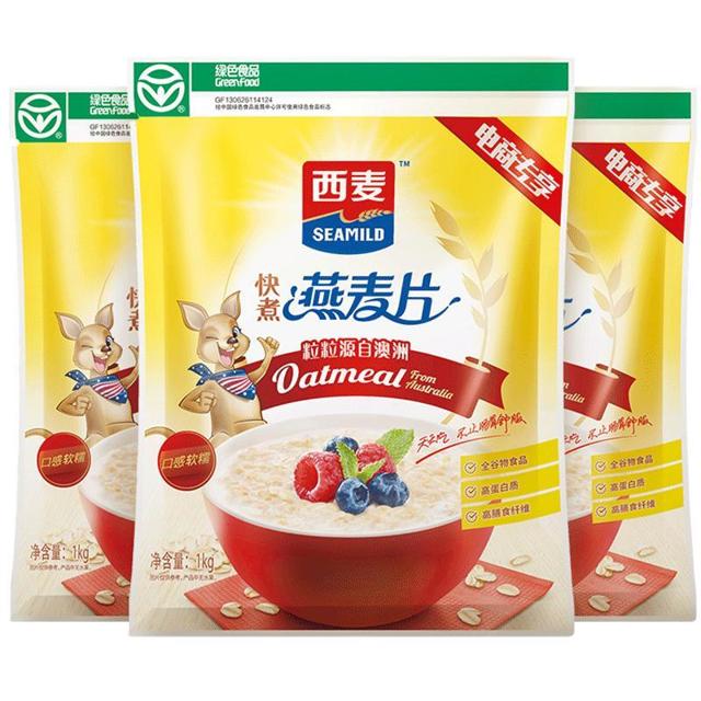 SEAMILD 西麦 燕麦片早餐快煮冲饮3KG原味煮食0添加蔗糖健身营养食品早餐
