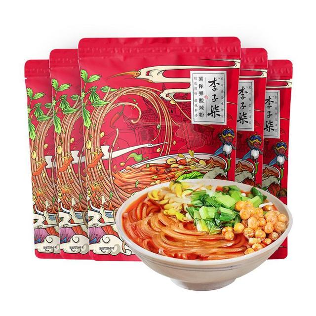 李子柒 薯你弹酸辣粉袋装红薯粉四川粉丝米线方便速食食品252g*5袋