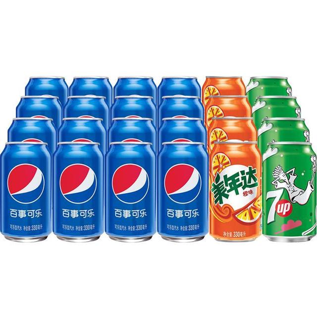 88VIP：pepsi 百事 可乐原味*16+美年达橙味*4+7喜*4) 330ml*24罐