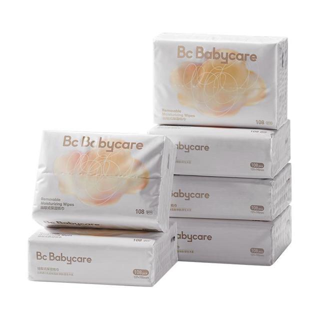babycare 云柔巾婴儿抽纸宝宝新生儿专用保湿乳霜纸巾S码108抽*6包
