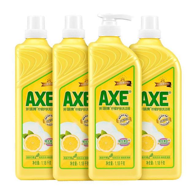 AXE 斧头 牌柠檬洗洁精1.18kg*4瓶可洗家庭装洗涤剂洗碗液家用