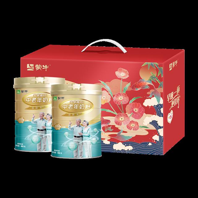 蒙牛高端中老年高钙奶粉礼盒装800*2罐