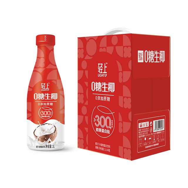 椰泰轻上 0糖生椰1L装*2瓶家庭装