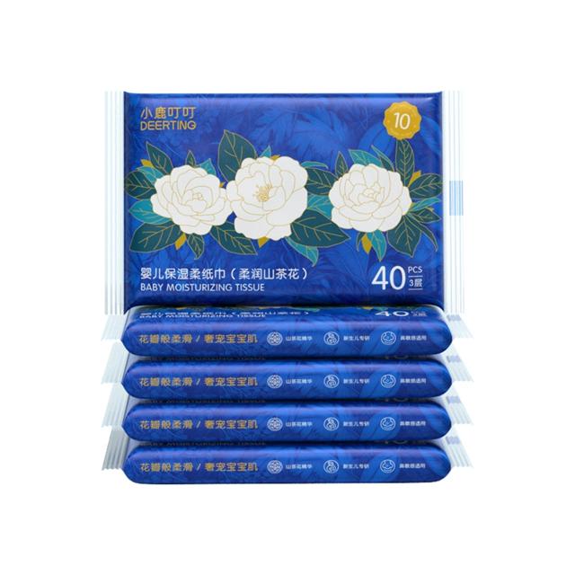 拍2 小鹿叮叮乳霜柔纸巾40抽*10