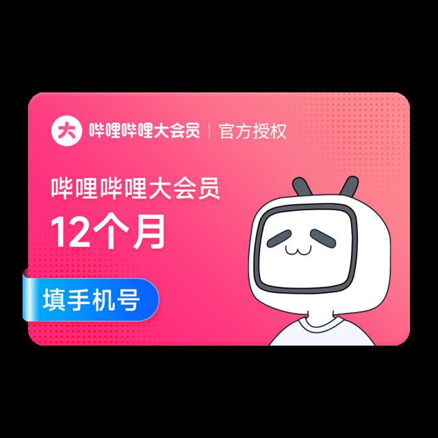 详情领券88 哔哩哔哩大会员12个月