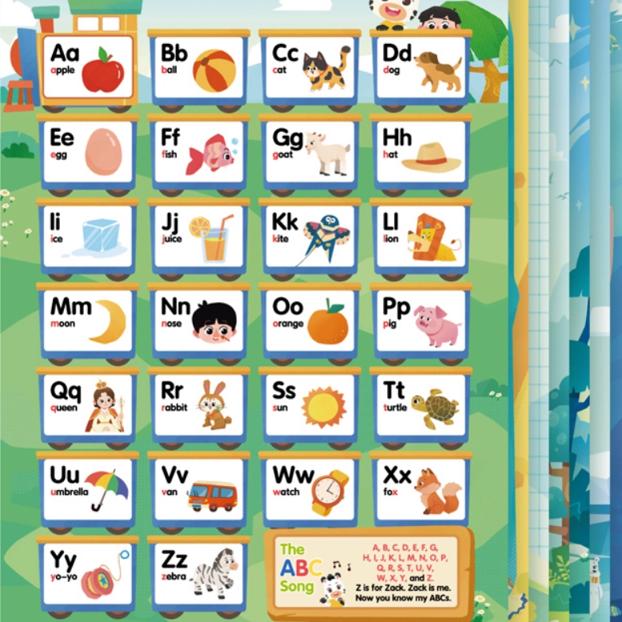 斑马识字拼音乘法口诀挂图