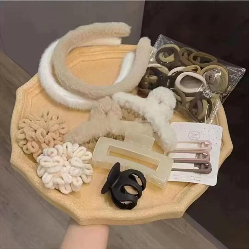 111件套 秋冬奶咖发饰组合