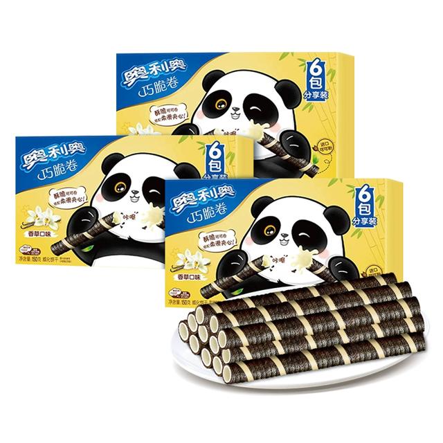 奥利奥蛋卷饼干巧脆卷分享装150gx3香草味