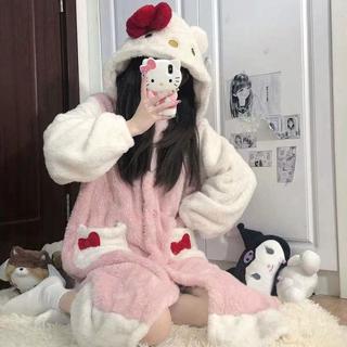 冬季必备 玉桂狗珊瑚绒睡袍