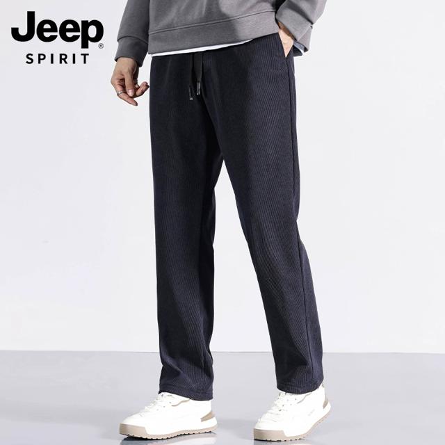 Jeep吉普男士灯芯绒直筒保暖长裤