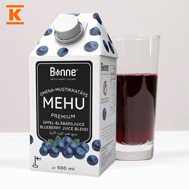 6瓶 Bonne芬兰进口苹果蓝莓汁果汁500ml