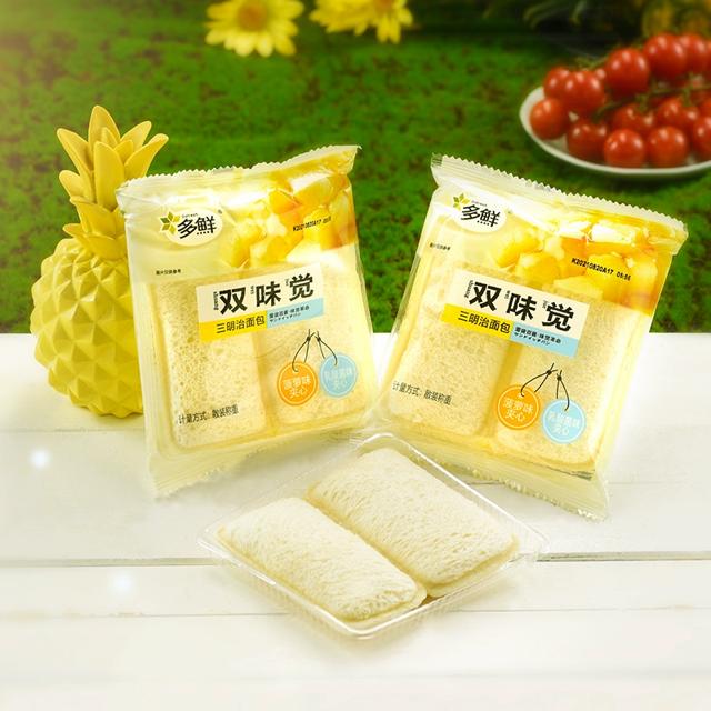 多鲜 菠萝夹心乳酸菌口袋面包520g