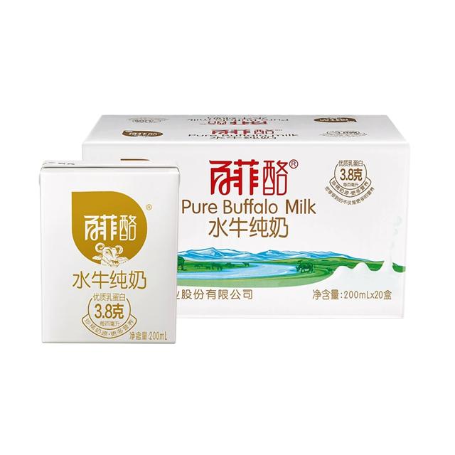 百菲酪 3.8g蛋白水牛纯奶20盒