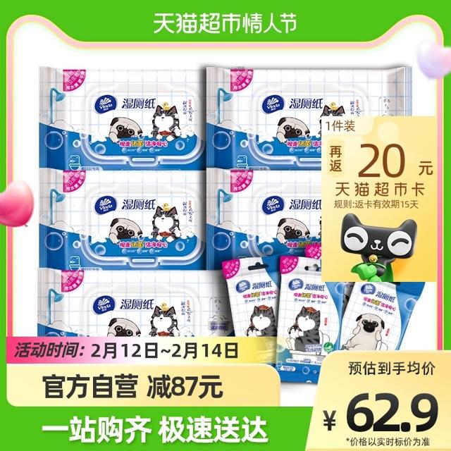 88VIP：Vinda 维达 吾皇万睡定制版 湿厕纸 40片*5包+10片*4包