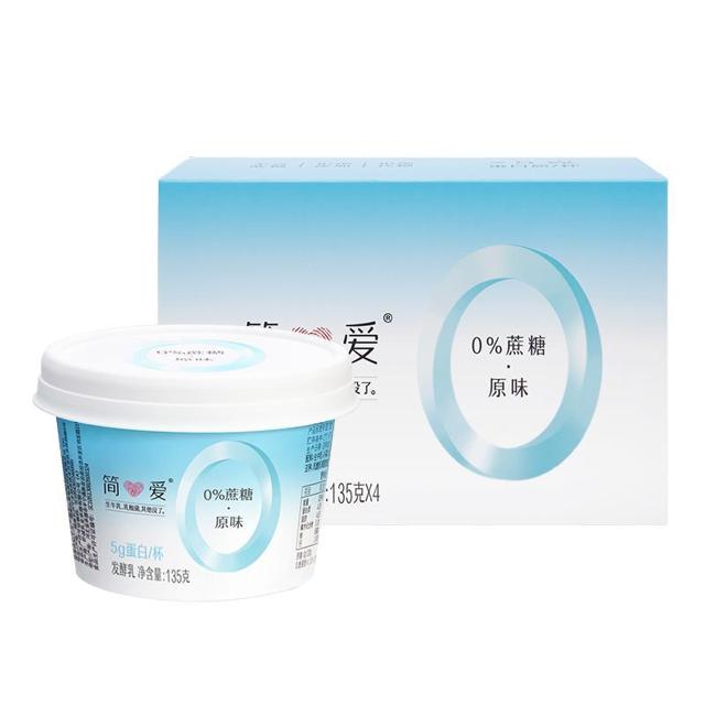 simplelove 简爱 0%蔗糖原味酸奶135g*4杯低温酸奶