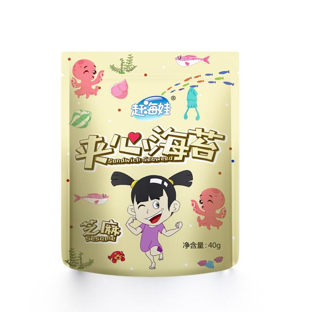 爆款5大袋 芝麻夹心海苔脆零食