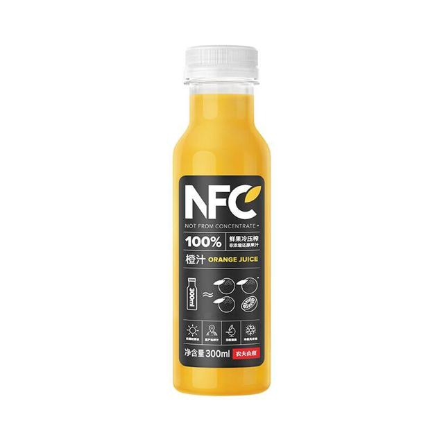 农夫山泉 NFC橙汁果汁饮料300ml24瓶装整箱礼盒纯果汁新鲜榨特价批