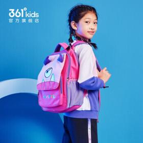 361° 361度童装中性 2021年冬季新款中大童儿童双肩背包小学书包 梅红色 均码