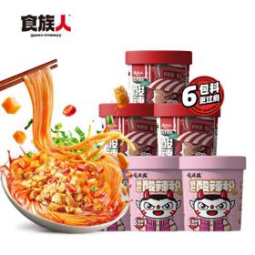食族人 锅巴酸辣粉*3桶+经典酸辣粉*3桶