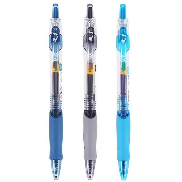 M&G 晨光 文具 中性笔 0.5黑色水笔按动式碳素笔走珠笔子弹头学生考试专用刷题学习商务办公简约经典签字笔GP1008