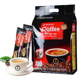 SAGOCAFE 西贡咖啡 越南进口西贡三合一速溶炭烧咖啡1800g(18gx100条)