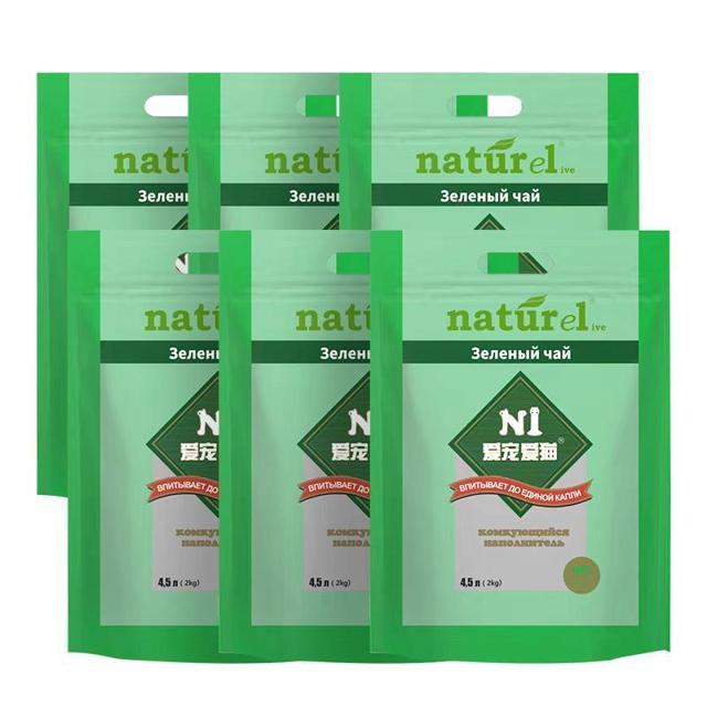 88VIP：AATURELIVE N1爱宠爱猫 绿茶豆腐猫砂 2KG*6包