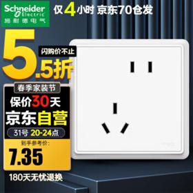 施耐德电气 智意系列 经典白色错位五孔单只装