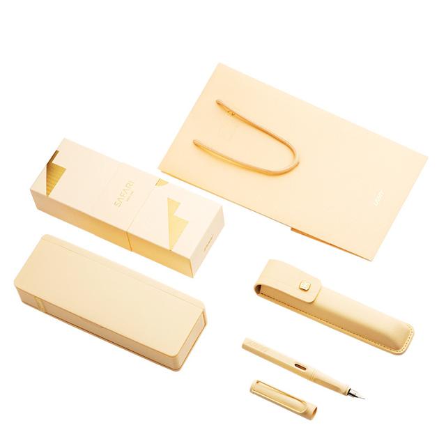 LAMY 凌美 钢笔礼盒 safari狩猎系列墨水笔套装草莓红/奶油白 女士高档签字笔节日送礼团购礼物