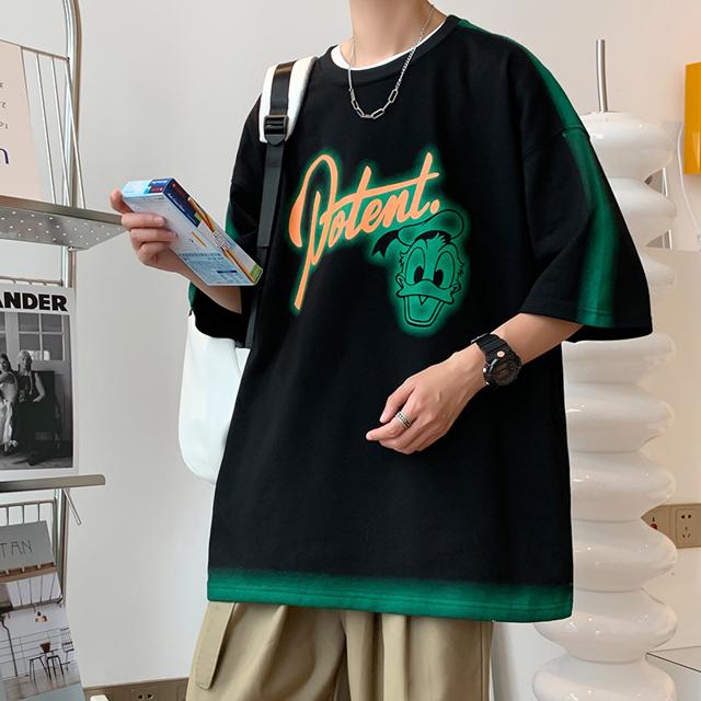 青少年纯棉短袖t恤12男孩夏装13高中初中学生15岁帅气大童上衣服