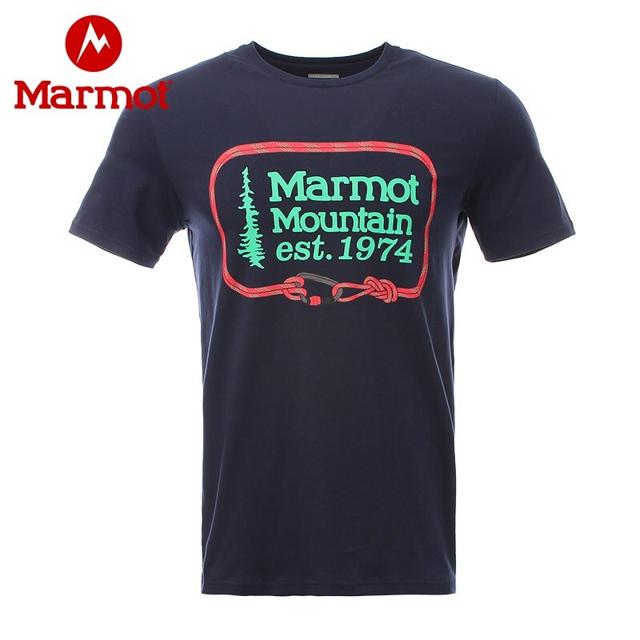Marmot 土拨鼠 鼠年新款夏季运动户外休闲时尚弹力透气男棉短袖T恤
