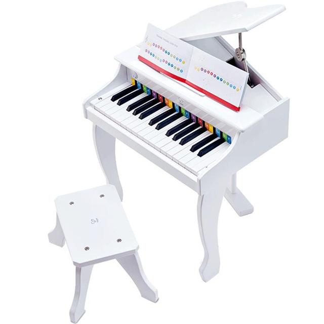 Hape 优雅白30键电钢琴电子琴乐器家用宝宝3-10岁木制儿童女孩玩具