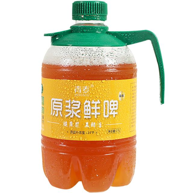 青麦 鲜活原浆拉格黄啤 1.5L