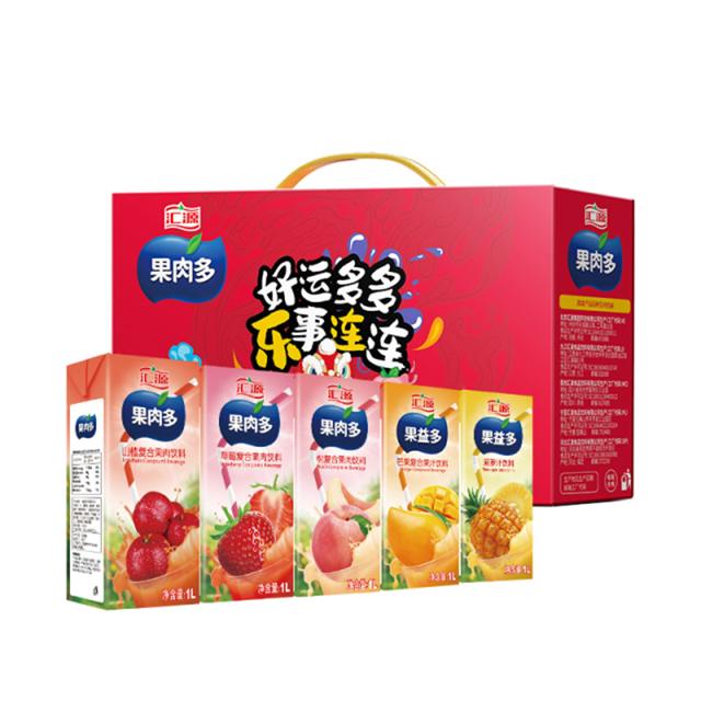 汇源 果肉果汁饮料礼盒装1L*5盒