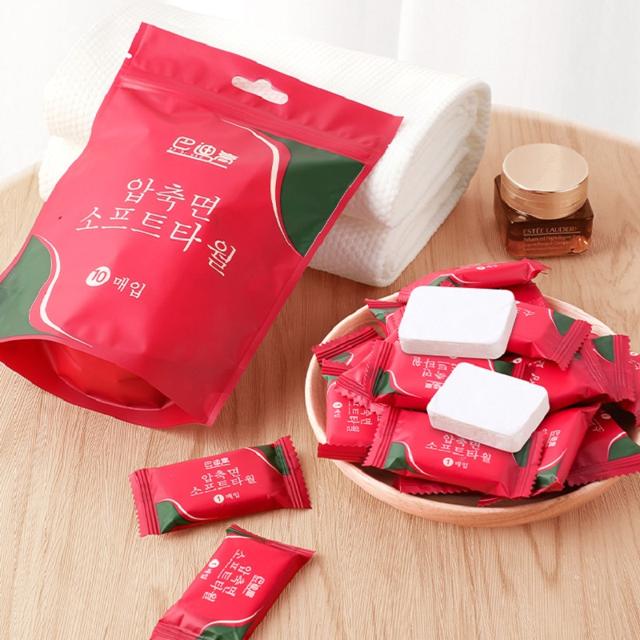 稳签到 巴迪高纯棉压缩毛巾10粒