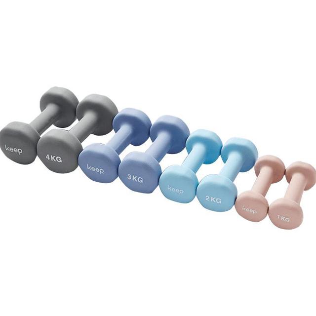 Keep 浸塑哑铃 10734 粉色 1kg 一对装