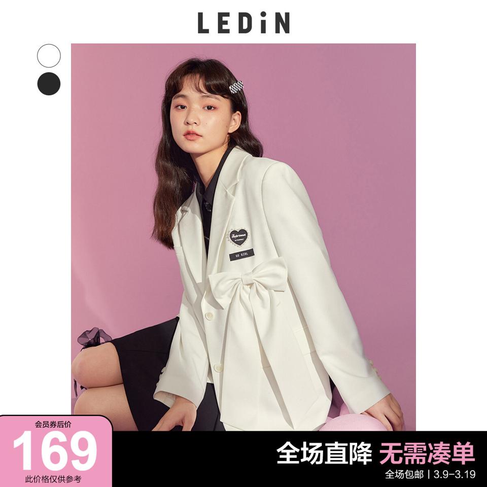 LEDIN 乐町 早春新品爱心蝴蝶结西装外套休闲春季新款西服设计感小众西装