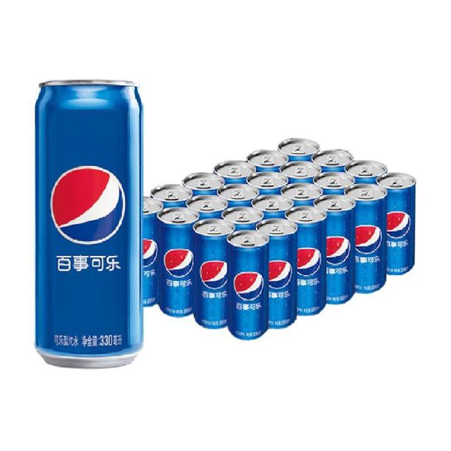 pepsi 百事 可乐原味汽水细长罐330ml*24罐碳酸饮料整箱(包装随机)