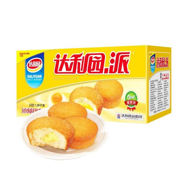 达利园 糕点注心蛋黄派1.35kg*1箱零食面包早餐夹心小点心代餐速食