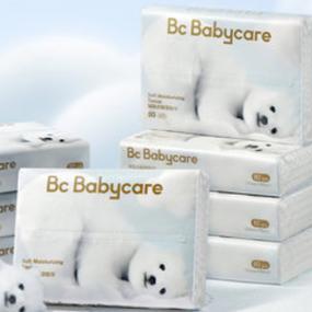 babycare熊柔巾抽纸乳霜纸巾便携40抽*5包