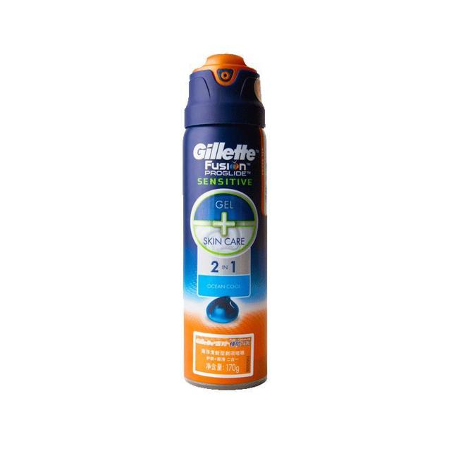 Gillette 吉列 海洋清新剃须啫喱170g清香柔软顺滑软化胡须不伤肤170g×1瓶