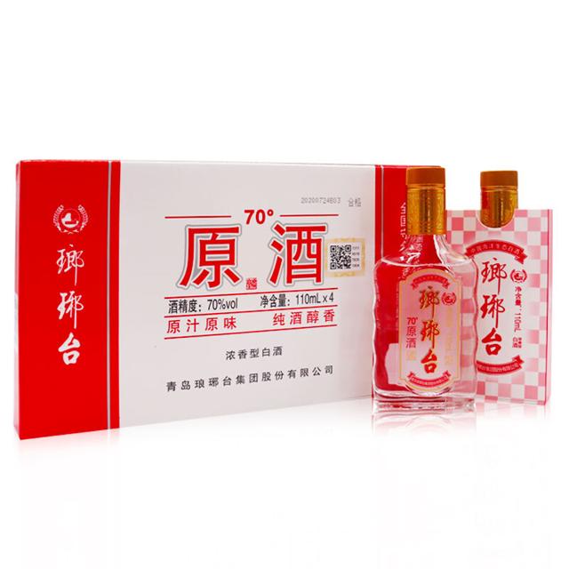LANGYATAI 琅琊台 酒70度原酒礼盒110mL*4瓶 随手礼高度白酒装青岛特产