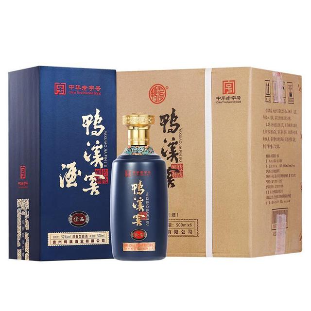 鸭溪窖 酒52度佳品浓香型纯粮食酒盒装500ml6瓶白酒整箱官方旗舰店