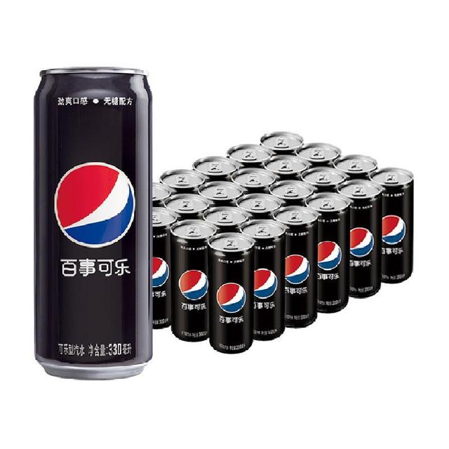 pepsi 百事 可乐无糖汽水细长罐330ml*24罐