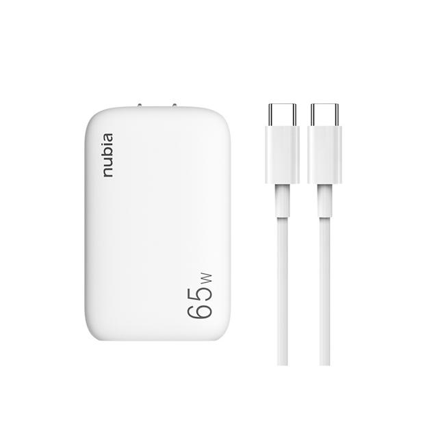 nubia 努比亚 65W 小饼干超薄 GaN3氮化镓充电器 标配100W数据线