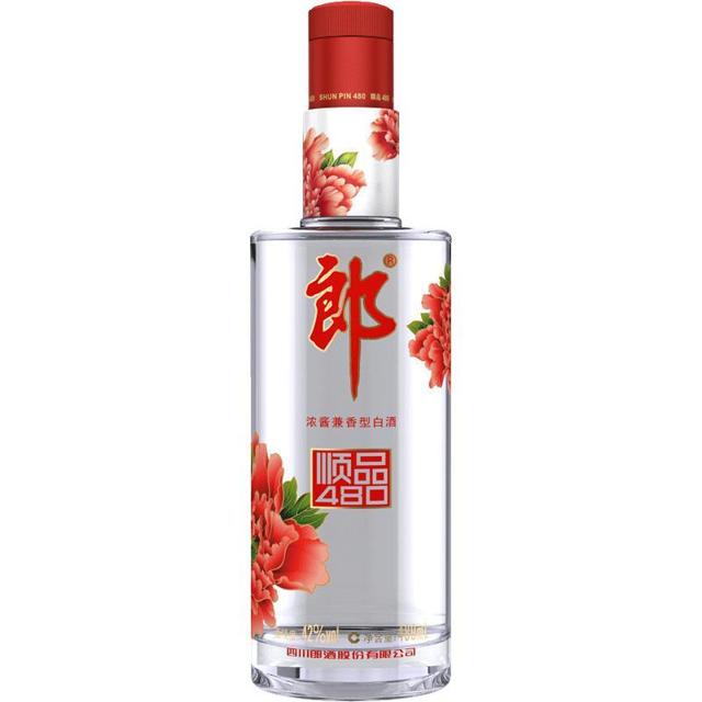 LANGJIU 郎酒 顺品郎红顺45度浓酱兼香型白酒480ml*1瓶粮食酒光瓶小