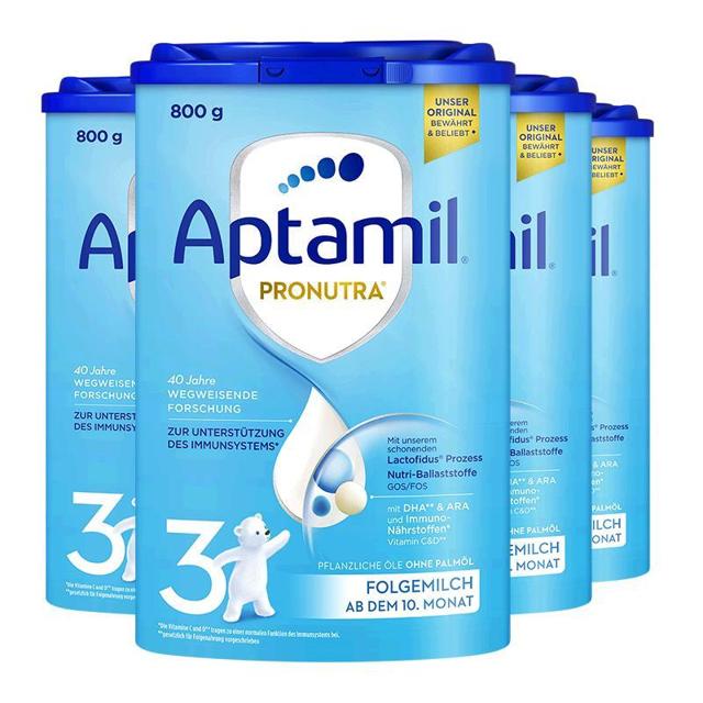 Aptamil 爱他美 德国爱他美进口较大婴儿奶粉3段易乐罐800g*4罐宝宝