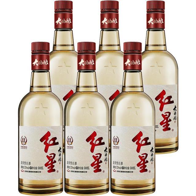 88VIP：红星 大曲酿 52%vol 清香型白酒 500ml*6瓶 整箱装