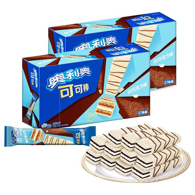包邮 奥利奥白巧克力威化饼干27条*2盒
