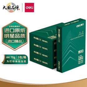deli 得力 辉铂 A4复印纸 70g 500张/包 5包装