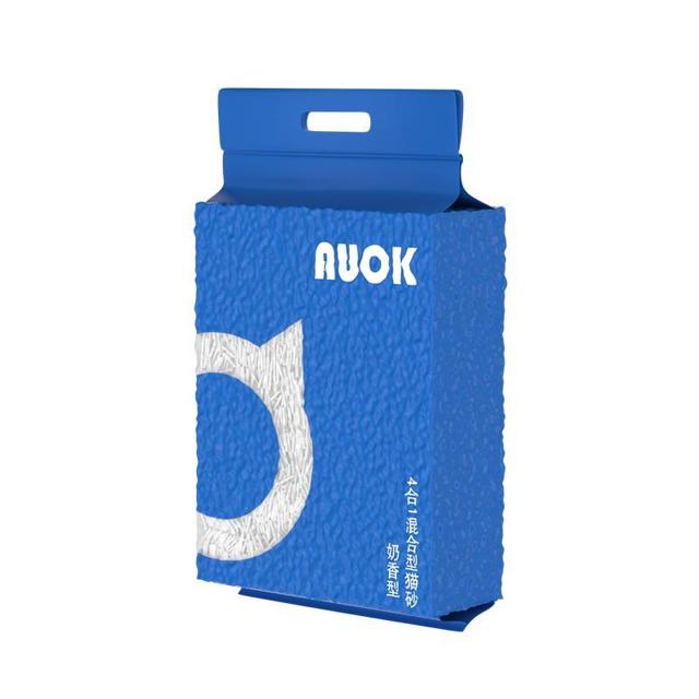 AUOK奥可无尘除臭1.5mm混合猫砂天然抑菌6L豆腐砂2.5kg奶香味20斤